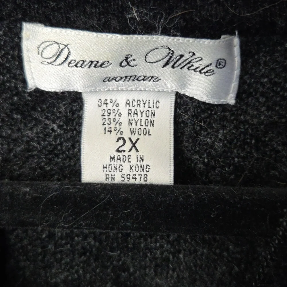 Deane & White Black And Grey Zebra Print Zip Up Cardigan Sweater